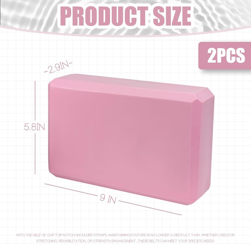 Septo 2 Pcs Yoga Blocks, 9"x6"x3" Foam Blocks Yoga Props for Pilates Stretching and Meditation Exercise Blocks Lightweight Yoga Essentials - Image 2